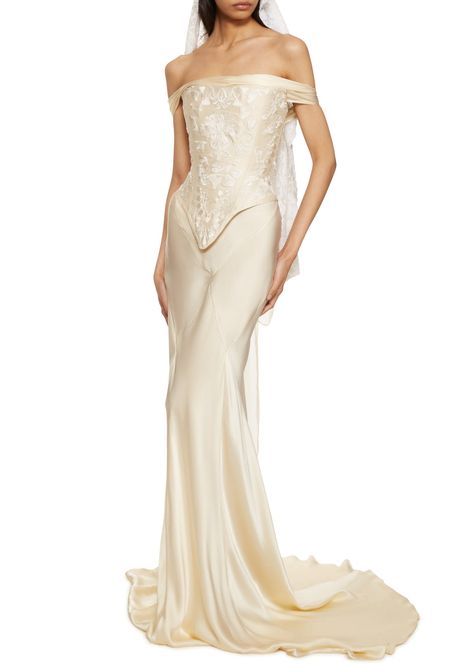 Annie's Bridal – Annie's Ibiza Dress Draping, Terry De Havilland, Jade Jagger, Georgia Hardinge, Charlotte Simone, Richard Quinn, Autumn Winter 2023, Vintage Silhouette, Ivory Silk