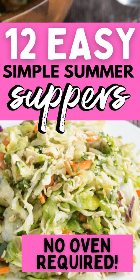 No oven needed recipes! Simple summer dinners! Easy dinner recipe ideas! Meals For Hot Weather Summer, Cold Meals For Hot Days, Hot Summer Day Meals, Supper Ideas For Hot Summer Days, Hot Weather Dinners, No Stove Or Oven Meals, No Cook Healthy Meals, No Cook Dinners For Summer, Too Hot To Cook Dinners