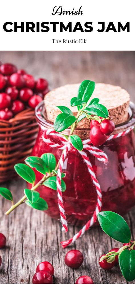 Christmas Jams And Chutneys, Small Batch Christmas Jam, Freezer Christmas Jam, Amish Christmas Recipes, Christmas Jelly Recipe, Slow Cooker Christmas Jam, Merry Christmas Jam, Canned Cranberry Recipes, Spiced Christmas Jam Recipes