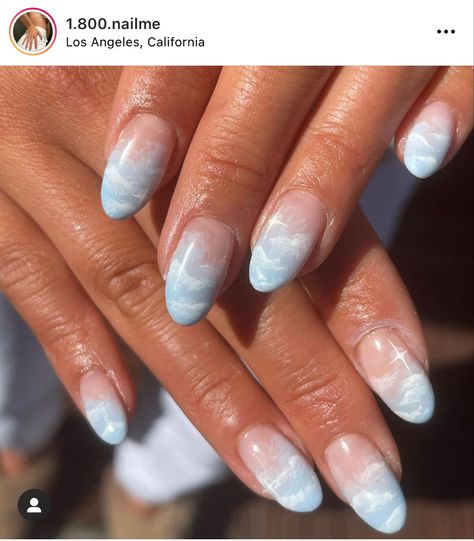 Cute Fall Nail Designs, Pastel Blue Nails, Nail Art Designs For Beginners, Easy Nail Art Designs, Light Blue Nails, Cute Simple Nails, Cute Nails For Fall, Mermaid Nails, Simple Nail Art Designs