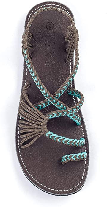 Flat Sandals For Women, Beach Walking, Most Popular Shoes, Bohemian Sandals, Rope Sandals, Turquoise Grey, Boho Sandals, Woven Sandals, Sandals Flats