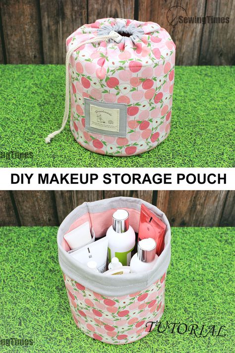 Diy Travel Makeup, Diy Trousse, Cosmetic Bag Tutorial, Cosmetic Bag Pattern, Diy Makeup Bag, Diy Makeup Storage, Diy Sewing Gifts, Pouch Diy, Diy Projektit