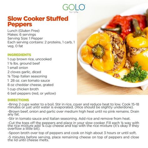 Golo Diet Recipes, Healthy Stuffed Peppers, Golo Meals, Noom Meals, Brunch Meals, Insulin Resistance Diet Recipes, Golo Recipes, Golo Diet, Diet Journal