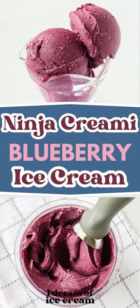 Enjoy this easy Ninja Creami blueberry ice cream as a simple dessert that's full of flavor. Add some graham crackers to make it a blueberry pie inspired treat! Butterbeer Ice Cream, Hot Chocolate Ice Cream, Chocolate Cherry Ice Cream, Blueberry Milkshake, Butterscotch Ice Cream, Ninja Ice Cream Recipe, Ice Cream Pie Recipe, Sorbet Ice Cream, Creami Recipes