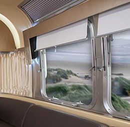 OceanAir shades for Airstream and other RV trailers, from Zarcor, an authorized Oceanair Dealer. Airstream Curtains, Rv Windows, Airstream Rv, Teardrop Camper Trailer, Airstream Campers, Airstream Remodel, Airstream Renovation, Rv Homes, Trailer Life