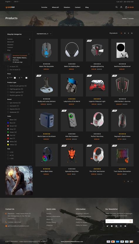 Digital Game Store Shopify 2.0 Responsive Theme Responsive Web Design Layout, Web Design Creative, Ecommerce Website Template, Ecommerce Web Design, Studio Visit, Shopify Website Design, Professional Website Design, Ui Design Website, Store Layout