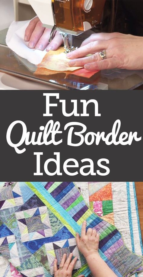 Heather Thomas presents some fun quilt border ideas as well as teaches you how to create a quilt border that isn’t straight edged so that you don’t have to do all the calculations and you can create unique edges that you’ll be proud of. She shows a few different examples of her own work, and then demonstrates the quick and easy process for flip and sew bordering. Borders For Quilts Ideas Simple, Quilt Borders Ideas Easy, Quilt Border Ideas, Binding Ideas, Quilting Applique, Panel Quilt Patterns, Quilt Borders, Fun Quilt, Border Ideas