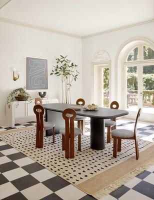 Modern Oval Dining Table, Sarah Sherman, Sarah Sherman Samuel, Wooden Dining Chairs, Brown Table, Lulu And Georgia, Table Extensible, Oval Table Dining, Wooden Dining Tables