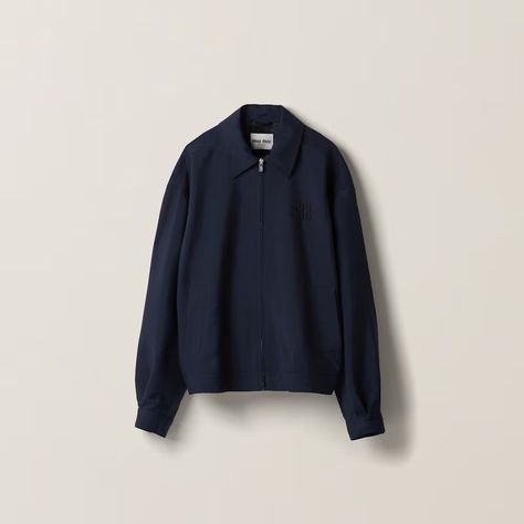 Navy Mohair Blouson Jacket | Miu Miu Blouson Jacket, Luxury Women, Coats Jackets Women, Miu Miu, Online Boutique, Designing Women, Casual Style, Shirt Style, Coats For Women