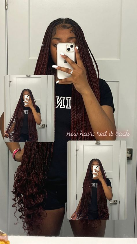 Braid Colors For Dark Skin Black Women, Box Braids Hairstyles For Black Women Color, Braids For Dark Skin, Dark Skin Hair Color Ideas, Easy Trendy Hairstyles, Short Box Braids Hairstyles, Cute Box Braids, Beautiful Black Hair, Girl Braided Hairstyles