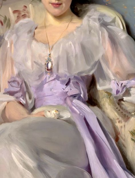 Lady Agnew of Lochnaw by John Singer Sargent, 1893. Lady Agnew, Primitive Colors, Elderly Woman, John Singer Sargent, Oil Portrait, Purple Aesthetic, Beautiful Paintings, Light Purple, Beautiful Colors