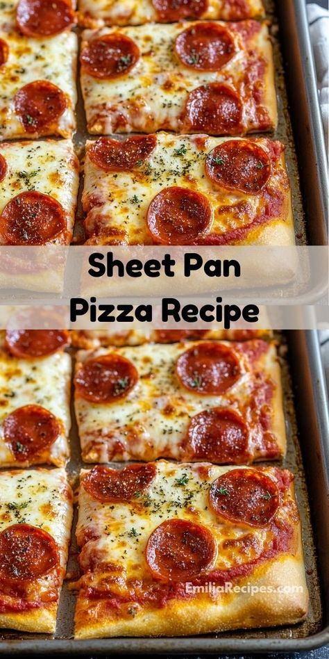 Need sheet pan dinner ideas? This Sheet Pan Pizza and Quick Homemade Dough recipe is among the best dinner recipes for family. It’s easy to make and a favorite among sheet pan recipes and pizza dinner ideas. Pizza For One Recipe, Homemade Pizza For A Crowd, Homemade Individual Pizza, Homemade Pizzas Easy, Sheet Pizza Dough Recipe, Recipes For Pizza Dough, Homemade Pizza Sheetpan, Recipes With Pizza Dough Dinners, Sheet Pan Pizza Dough Recipe