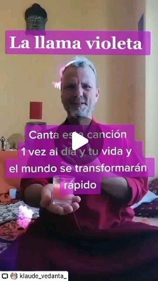 Klaude Vedanta on Instagram: "Te invito cantar el mantra La llama violeta del Gran Maestro Iván Donaldson .

#Repost @klaude_vedanta_ with @let.repost 
• • • • • •
Meditación de la llama violeta .#llamavioleta #cambiatuvida #autoayudatiktok #mantradodia #mantraspoderosos #autocuidadoconsciente #transcender #concalma #crecimientoespiritual" Violet Flame Meditation, Llama, Mantra, Pilates, On Instagram, Instagram