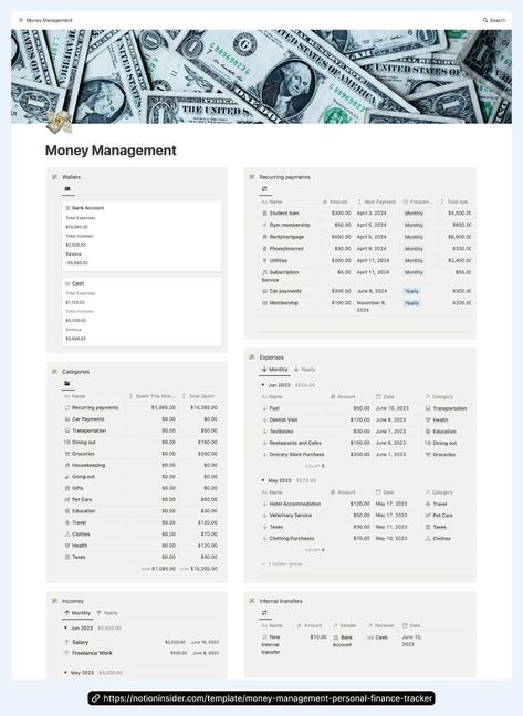 #Finance_Tracker_Notion #Notion_Tracker #Notion_Finance #Sell_Templates Finance Tracker Notion, Study Planner Free, Life Tracker, Notion Inspo, Life Planner Organization, Goals Template, Monthly Planner Template, Small Business Strategy, Project Management Templates