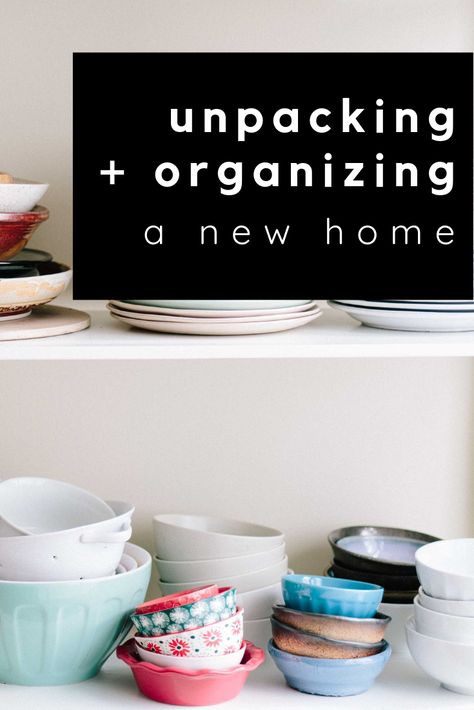 Moving In Organization Ideas, Setting Up A New Home, Organizing A New Home, Organizing New Home, Unpacking After Moving Organizing, New House Organization, Unpacking After Moving, New Home Organization, Unpacking Tips