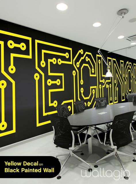 Technology Wall Decal Vinyl  Circuit board Sticker Science Education School Art Design Classroom Interior PCB Computer IT Decor by Wallagio Transform your space with this amazing graphic of a the word Technology written in circuit board PCB design style font! Drastically make over any studio, living room, office, lobby or any other space in your home, office, store or gathering place with something that that is certain to make a strong statement. Say it loud! Say it proud! Do it with style! PLEA Technology Wall Art, Technology Room Design, It Classroom Design, Circuit Decor, Tech Decoration, Computer Science Classroom, Information Technology Design, School Wall Design, Technology Classroom Decor