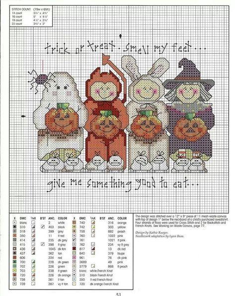 Pin by Claudia Orabona on Punto croce | Halloween cross stitch patterns, Cross stitch designs, Halloween cross stitches Halloween Cross Stitch Charts, Needlework Ideas, Fall Cross Stitch, Stitch Stuff, Stitch Halloween, Cross Stitch Freebies, Halloween Cross Stitch Patterns, Holiday Cross Stitch, Halloween Cross Stitches