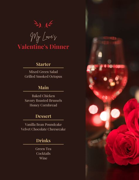 Menu Food Design Ideas, At Home Romantic Dinner Setup, Date Night Menu Template, Intimate Dinner Party Decor, Romantic Dinner Menu For Two, Romantic Dinner Restaurant, Rooftop Dinner Party, Romantic Dinner Set Up, Valentines Dinner Menu Template