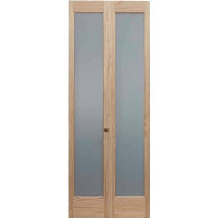 AWC 337 Frosted Full Glass 24 inch x 80 inch Bifold, Unfinished, Beige Bifold Door Hardware, Glass Bifold Doors, Interior Closet Doors, Bifold Door, Frosted Glass Design, Bi Fold Door, Bifold Closet Doors, Sliding Closet Doors, Wood Interior