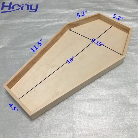 Coffin Tray Diy, Coffin Serving Tray Diy, Coffin Wood Crafts, Diy Coffin Shelf, Coffin Board, Coffin Furniture, Coffin Tray, Coffin Shelves, Coffin Shelf