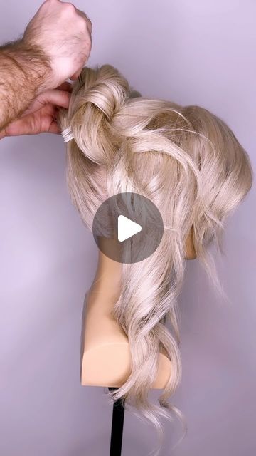 Joseph I'Anson on Instagram: "Wanna learn how to create the perfect Messy high bun? Then look no further…. Here is the perfect messy but glam high bun tutorial!! L’IMAGE Mannequin - “DENISE” from @equip_the_creative use code Joseph10 at the checkout to get 10% off your order. Created using @revlonprofessionaluk style Masters #hairvideos #hairvideo #hairup #updo #hairupdo #hairupdos #hairtutorial #hairtutorials #updotutorial #bridalhair #weddinghair #bridestyles #bridehair #hairdo #weddinghair #hairreels #reel #réel #reelit #hairart #hairartist #btconeshot2024_stylingvideo #hairideas #hairgoals #updostyles #topknot #messybun #messybuntutorial #highbun @markleesonsalons @nextlevelhairstylists @hairbrained_official @limage_gmbh @hairtutorial4you @hairstyles_ideas__ @i.love.hairstyles @e Messy Bun Prom Hair Tutorial, Messy Updo Video, Messy Chignon Wedding, Bridal High Bun Tutorial, High Updo With Braid, Bride Hairstyles Updo With Crown, Messy High Bun Wedding Hair Tutorial, High Bun Wedding Updo, Secure Updos For Long Hair