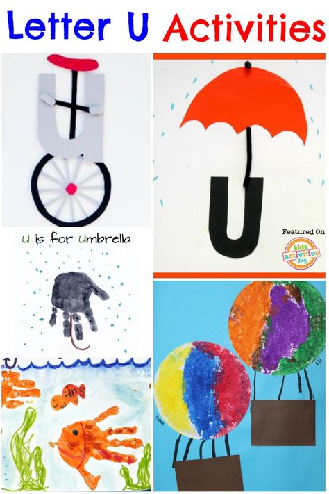 13 Unbelievable Letter U Crafts & Activities | Kids Activities Blog Letter U Crafts For Preschoolers Ideas, Letter U Art Preschool, Preschool Letter U Activities, Letter U Crafts For Preschoolers, Letter U Activities For Preschool, Letter U Activities, Letter U Crafts, U Craft, Alphabet Learning