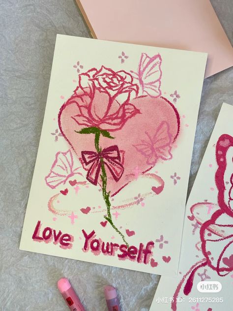 art, art inspiration, oil pastels, crayons, rose, roses, rose drawing, drawings Valentine Drawing, Kraf Kertas, Oil Pastel Art, Cute Doodles Drawings, Book Art Diy, Cute Doodle Art, Doodle Art Designs, Pastel Art, Book Art Drawings