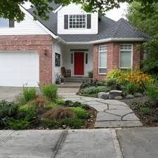 Snout House | Houzz Snout House, House Curb Appeal, Large Garage, House Before And After, House Pictures, Earth Design, Stone Path, Traditional Landscape, Pictures Ideas