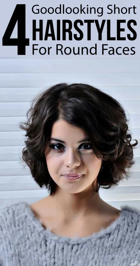 4 Goodlooking Short Hairstyles For Round Faces Trendy We Fryzurach, Short Hair Cuts For Round Faces, Thick Wavy Hair, Short Curly Haircuts, Hair Styles 2014, Haircuts For Wavy Hair, Trendy Short Haircuts, Haircuts For Curly Hair, Round Face Haircuts