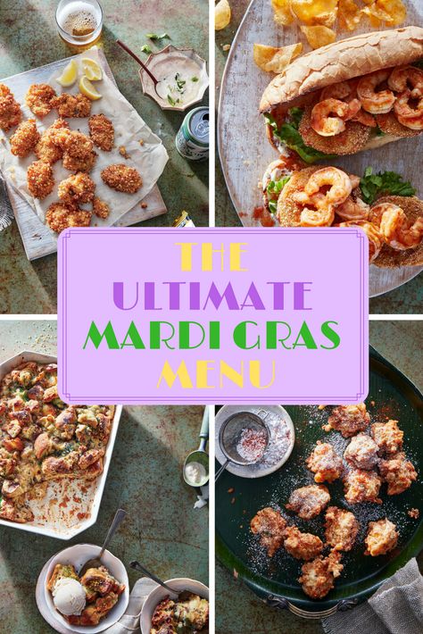 Fat Tuesday Menu Ideas, Mardi Gras Vegetables, Mardi Gras Breakfast Ideas, Marti Gras Appetizers, Gumbo Appetizer, Mardi Gras Traditions, Mardis Gras Food, New Orleans Theme Party Food, Mardi Gras Party Food For A Crowd