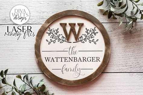 Family Monogram, Pretty Halloween, Last Name Sign, Household Planner, Last Name Signs, Rustic Theme, Name Plaques, Family Name Signs, Catalog Design