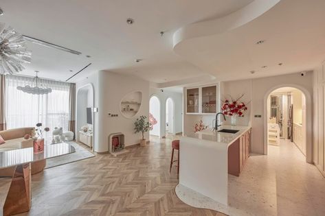 An Apartment Integrates Scandinavian And Korean Interior Design Korean Luxury Apartment, Pink Earth Tones, Korean House Interior, Korean Interior, Korean Interior Design, Korean Apartment Interior, Korean Apartment, Pink Earth, Apartment Exterior