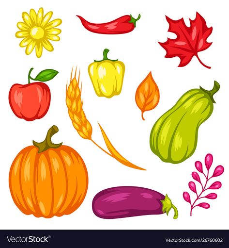 Autumn Fruits And Vegetables, Pictures Of Fall, Vegetables Illustration, Thanksgiving Icon, Autumn Fruits, Spooky Background, Thanksgiving Cartoon, Thanksgiving Poster, Thanksgiving Background