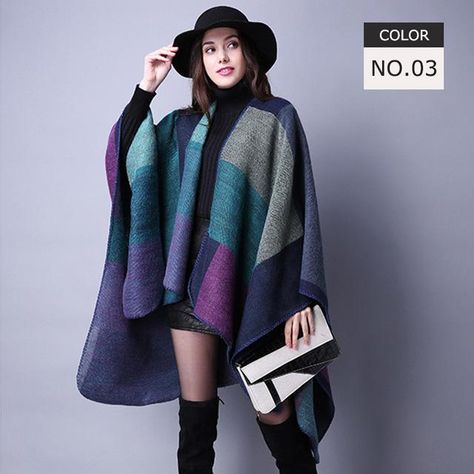 Extra 20% Off TODAY SHOP👉 LAVISHNLOVELY.COM Step out in our Pashmina Cashmere Poncho Capes Top Quality Plaid design for ladies on the go! No need for heavy Jackets just drape your cape and GO!    Scarves Length 135cm-175cm Polyester 50% , Acrylic 50% Full Size: 130cm*150cm Pancho Outfit, Trending Outfits For Women, Korean Shopping, Work Blouses For Women, Casual Blouses For Women, Summer Blouses For Women, Wrap Dress Plus Size, Plus Size Blouses For Women, Blouses For Women Casual