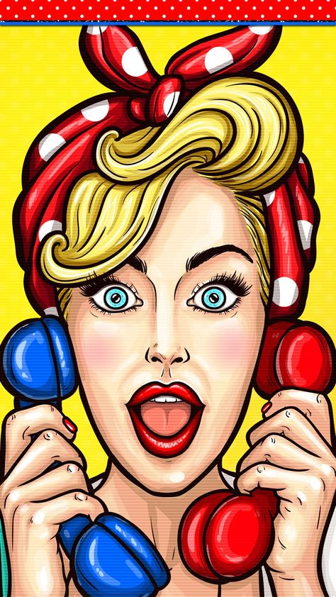 Pro meu negócio Ragazza Pop Art, Arte Pin Up, Pop Art Images, Pop Art Drawing, Pop Art Women, Vintage Pop Art, Pop Art Girl, Pop Art Illustration, Pop Art Comic