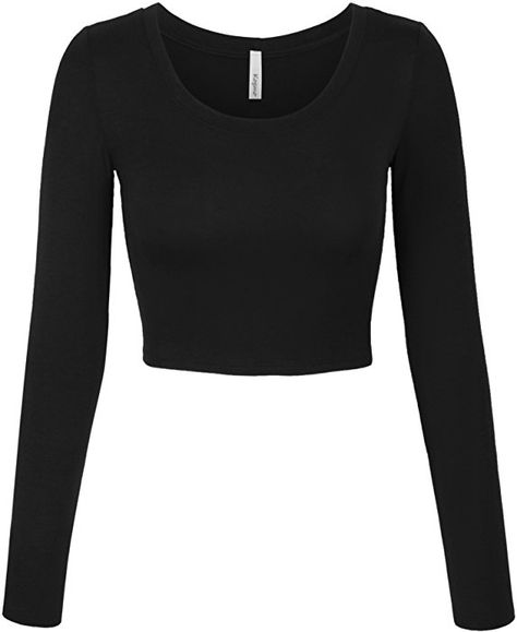 Black Long Sleeve Crop Top, Black Long Sleeve Shirt, Black Long Sleeve Top, Basic Long Sleeve, Long Sleeve Tee Shirts, Top Round, Long Sleeve Crop, Solid Tops, California Usa