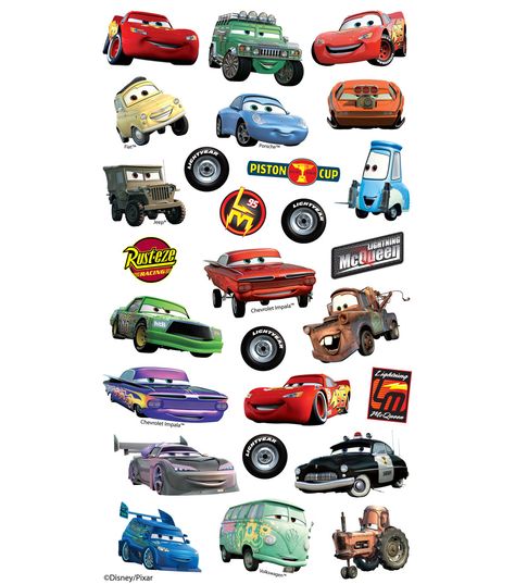 Disney Car Stickers, Pixar Cars Birthday, Stickers Disney, Disney Cars Party, Disney Cars Birthday, Cars Disney, Volkswagen New Beetle, Foil Stickers, Cars Party