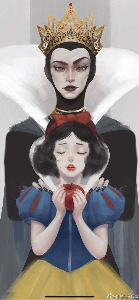 Snow White Scary, Snow White And Evil Queen, Snow White Fairytale, Queen Grimhilde, Snow White Art, Snow White Queen, Disney Punk, Snow White Evil Queen, Webtoon Ideas