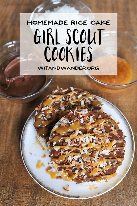 Caramel Rice Cakes, Rice Cake Snacks, Chocolate Rice Cakes, Rice Cake Recipes, Girl Scout Cookies, Chocolate Caramel, Ww Recipes, Rice Cakes, Girl Cakes