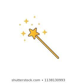 Fairy Wand Illustration, Magic Wand Tattoo, Magic Wand Illustration, Sis Tattoo, Illustration Stars, Fairy Templates, Moana Movie, Wand Tattoo, Stars Vector