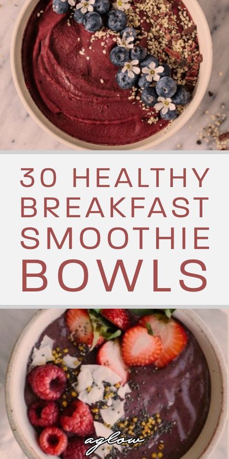 Smoothie bowls make the perfect breakfast and they're healthy too! From berry, to mango, enjoy these 30 Healthy Breakfast Smoothie Bowls. Smoothly Bowls, Acai Recipe, Smoothie Bowls Recipe, Whole Foods Breakfast, Breakfast Smoothie Bowls, Perfect Smoothie Bowl, Smoothie Bowl Recipe Healthy, Bowl Recipes Easy, Freezer Smoothies