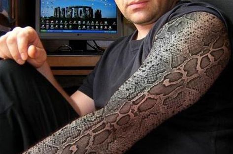 16 Snake Skin Tattoo Designs & Ideas - PetPress Dino Tattoos, Snake Tattoo Meaning, Tattoo Snake, Serpent Tattoo, Scale Tattoo, Snake Tattoo Design, 3d Tattoos, 3d Tattoo, Badass Tattoos