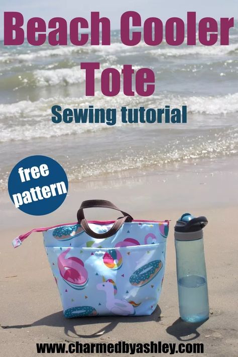 Diy Beach Bag, Best Beach Bag, Insulated Tote Bag, Small Cooler, Cooler Bags, Bags Diy, Cooler Tote, Sewing Tutorials Free, Ironing Board