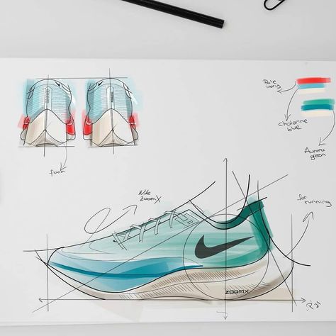 Nike Shoe Sketch, Shoe Sketch Design, Sketch Shoes Design, Sneaker Sketch Design, Footwear Sketches Design, Footwear Drawing Sketch, Sneaker Design Concept, Shoe Design Sketches Sneakers, Nike Shoe Drawing