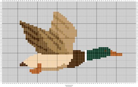 Duck Knitting Chart, Duck Tapestry Crochet, Duck Grid Pattern, Stitch Fiddle Crochet, Intarsia Knitting Charts Free, Knitting Tapestry Pattern, Duck Knitting Pattern, Goose Alpha Pattern, Stitch Fiddle Graphs