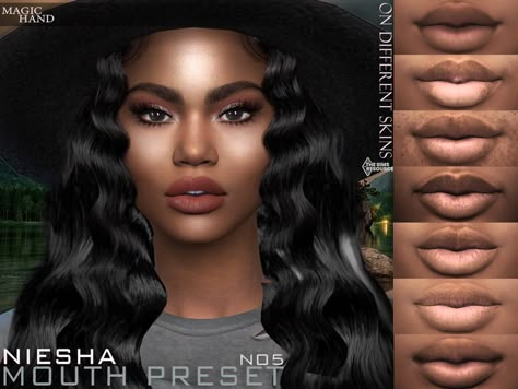 The Sims Resource - Niesha Mouth Preset N05 Sims 4 Cc Body Presets Short, Sims Cc Mouth Preset, Sims 4 Cc Patreon Lips Preset, Sims Lip Preset Cc, Sims Mouth Presets, The Sims 4 Cc Resource Face, Lips Sims 4 Preset, Sims4 Cc Lips Preset, Black Sims 4 Cc Lip Preset