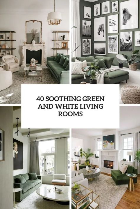 White Walls Green Furniture, Green And White Living Room Walls, Cream Sofa With Green Pillows, Green White Living Room Ideas, Area Rugs In Living Room With Green Sofa, Green Sofa White Living Room, White Green Living Room Decor, Green Couch Paint Wall Colors, Black White And Green Living Room Ideas