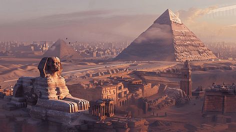 Ancient Egypt Landscape, Egypt Background, Archeology Architecture, Egypt Landscape, Egypt City, Sphinx Egypt, Egypt Wallpaper, Ancient Egypt Pyramids, Antique Archeology