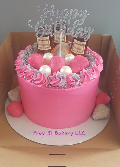 Birthday Cake With Alcohol Bottles, Patron Cake, Alcohol Birthday Cake, Hennessy Cake, Drunk Barbie Cake, Queens Birthday Cake, Cake Cake Pops, Liquor Cake, Prov 31