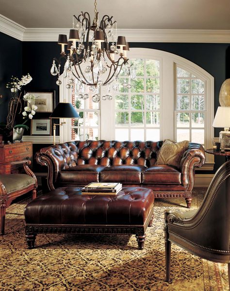 Hancock & Moore Chancellor sofa Chesterfield Sofa Living Room Ideas, Chesterfield Sofa Living Room, Chesterfield Living Room, Gallery Furniture, Chesterfield Sofa, Front Room, 인테리어 디자인, Chester, Luxury Furniture